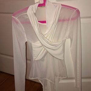 Necessary Clothing White Sheer Body Suit
